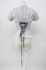 画像2: ATELIER PIERROT / ストライプヨークブラウス  ホワイト×ブラック T-26-04-29-029-EL-BL-OW-ZT (2)