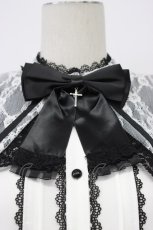 画像5: DearMyLove / 十字架リボンセーラーレース襟ブラウス M シロ×クロ T-26-04-29-030-EL-TO-OW-ZT (5)