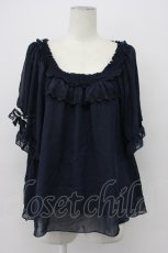 画像1: axes femme / リボン袖Aラインブラウス  ネイビー T-26-04-29-032-AX-BL-IG-ZT (1)