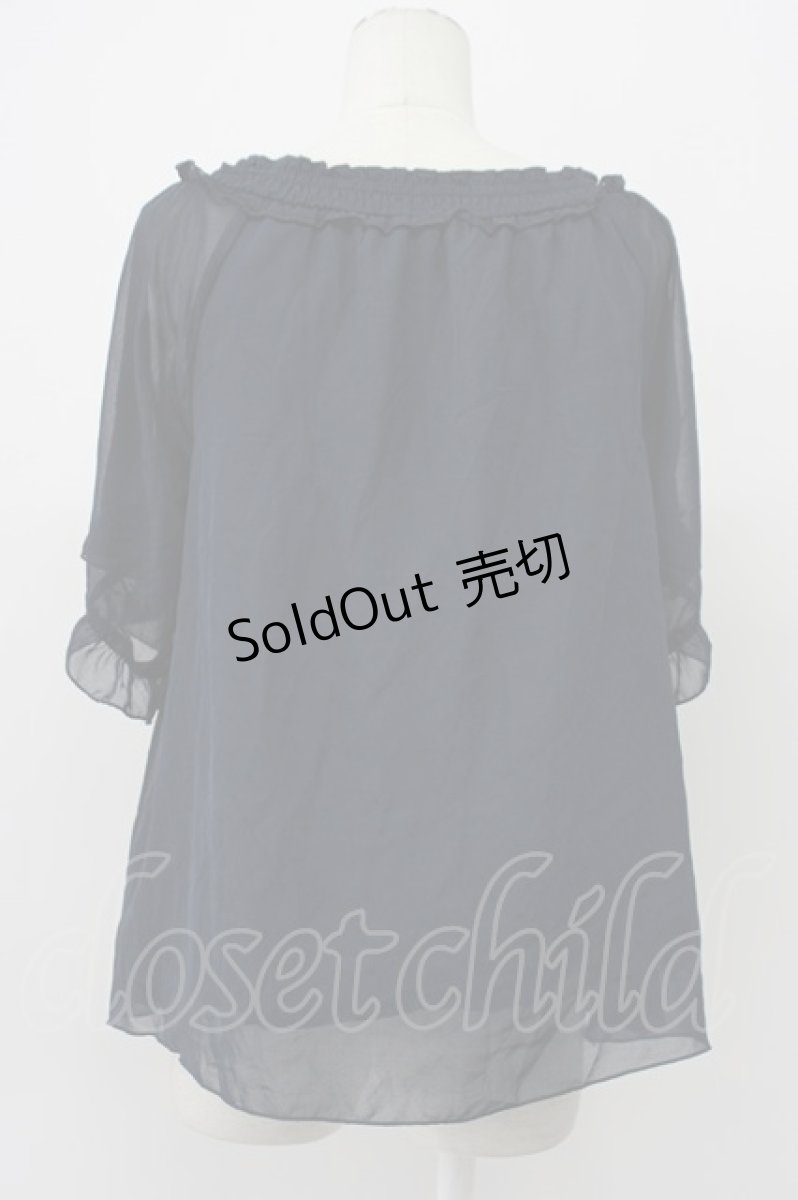 画像2: axes femme / リボン袖Aラインブラウス  ネイビー T-26-04-29-032-AX-BL-IG-ZT (2)