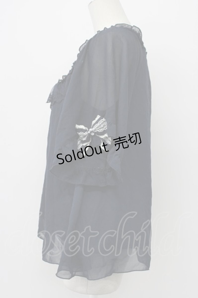 画像3: axes femme / リボン袖Aラインブラウス  ネイビー T-26-04-29-032-AX-BL-IG-ZT (3)