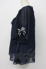 画像3: axes femme / リボン袖Aラインブラウス  ネイビー T-26-04-29-032-AX-BL-IG-ZT (3)