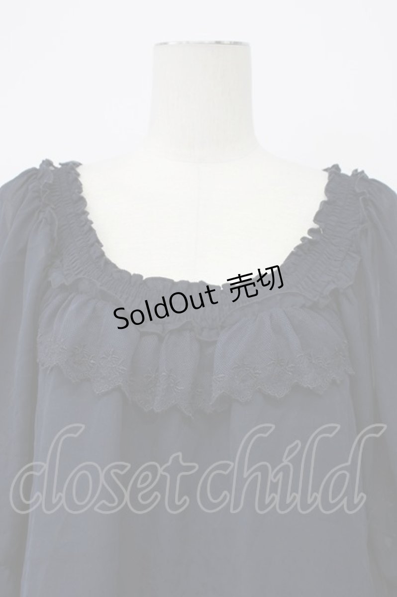 画像5: axes femme / リボン袖Aラインブラウス  ネイビー T-26-04-29-032-AX-BL-IG-ZT (5)