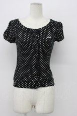 画像1: MILK / ハートボタン半袖カーディガン  クロ T-26-04-29-034-ML-TO-OW-ZT (1)