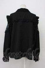 画像2: DearMyLove / レースフリルハートビジューブラウス 5L クロ T-26-04-29-035-EL-BL-IG-ZT (2)