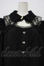 画像4: DearMyLove / レースフリルハートビジューブラウス 5L クロ T-26-04-29-035-EL-BL-IG-ZT (4)