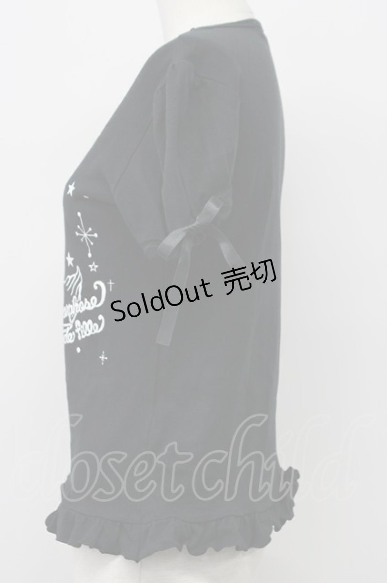 画像3: metamorphose / スワンプリントフリルカットソー  クロ T-26-04-29-037-ME-TO-OW-ZT (3)