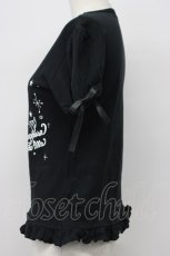 画像3: metamorphose / スワンプリントフリルカットソー  クロ T-26-04-29-037-ME-TO-OW-ZT (3)