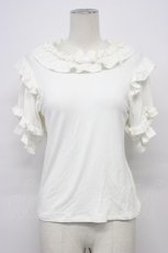 画像1: axes femme kawaii / フリルリボン半袖カットプル  シロ T-26-04-29-006-AX-TO-IG-ZT (1)