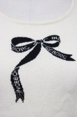 画像4: INGEBORG / ロゴリボン半袖ニット M アイボリー T-26-04-29-007-LO-TO-OW-ZT (4)