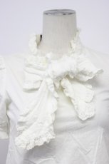 画像4: evelyn / コットンレースボウタイブラウス  シロ T-26-04-29-008-LO-BL-OW-ZT (4)