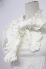 画像5: evelyn / コットンレースボウタイブラウス  シロ T-26-04-29-008-LO-BL-OW-ZT (5)