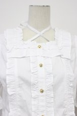 画像5: Chalmiere / スクエア開きコットンブラウス M シロ T-26-04-29-001-0-BL-OW-ZT (5)