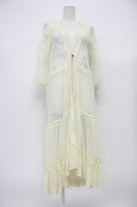 画像1: axes femme / ガウン風レースロングカーデイガン M キナリ T-26-04-29-012-AX-TO-OW-ZT (1)