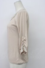 画像3: axes femme / レースラメ刺繍カットソー M ピンクベージュ T-26-04-29-016-AX-TO-IG-ZT (3)