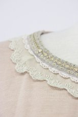 画像7: axes femme / レースラメ刺繍カットソー M ピンクベージュ T-26-04-29-016-AX-TO-IG-ZT (7)