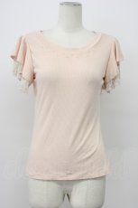 画像1: axes femme / 袖プチバラ使いトップス M ピンク T-26-04-29-017-AX-TO-OW-ZT (1)