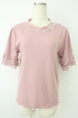 画像1: axes femme / 接触冷感袖レースメロープルオーバー  ピンク T-26-05-02-004-AX-TO-IG-ZT (1)