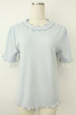 画像1: axes femme / 接触冷感袖レースメロープルオーバー  サックス T-26-05-02-005-AX-TO-IG-ZT (1)