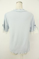 画像2: axes femme / 接触冷感袖レースメロープルオーバー  サックス T-26-05-02-005-AX-TO-IG-ZT (2)