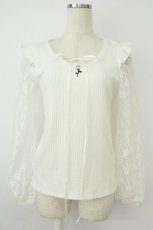 画像1: Secret Honey / 薔薇刺繍レーススリーブプルオーバー  シロ T-26-05-02-003-CA-TO-OW-ZT (1)