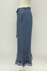画像3: axes femme / 裾レース楊柳ワイドパンツ  ブルー T-26-05-05-030-AX-PA-IG-ZT (3)