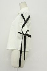 画像3: axes femme POETIQUE / レースアップデザインシャツ  シロ T-26-05-05-005-AX-BL-IG-ZT (3)