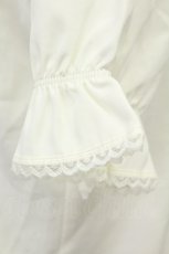 画像4: axes femme / パイピングｘリボン付ブラウス  アイボリー×ネイビー T-26-05-05-006-AX-BL-IG-ZT (4)