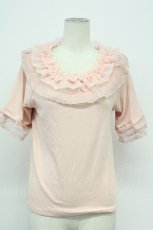 画像1: axes femme / ドット×チュールフリルプルオーバー F ピンク T-26-05-05-008-AX-TO-OW-ZT (1)