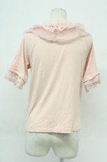 画像2: axes femme / ドット×チュールフリルプルオーバー F ピンク T-26-05-05-008-AX-TO-OW-ZT (2)