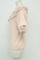 画像3: axes femme / ドット×チュールフリルプルオーバー F ピンク T-26-05-05-008-AX-TO-OW-ZT (3)