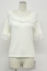 画像1: axes femme / ドット×チュールフリルプルオーバー F シロ T-26-05-05-002-AX-TO-OW-ZT (1)