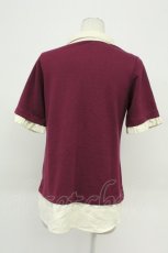 画像2: axes femme / フラワーレース重ね着デザイントップス  ワイン×オフ T-26-05-05-009-AX-TO-IG-ZT (2)