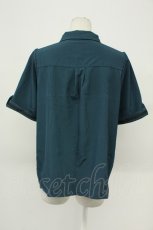 画像2: axes femme / メタル×タイ付き連釦ブラウス L グリーン T-26-05-05-010-AX-BL-IG-ZT (2)