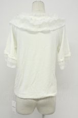 画像2: axes femme / ドット×チュールフリルプルオーバー F シロ T-26-05-05-002-AX-TO-OW-ZT (2)