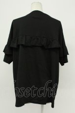 画像2: LISTEN FLAVOR / マイディアレストメタルロゴフリルカットソー  ブラック T-26-05-05-012-PU-TO-IG-ZT (2)