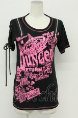 画像1: ALGONQUINS / ショルダージップTシャツ  ブラック×ピンク T-26-05-05-013-AL-TS-IG-ZT (1)