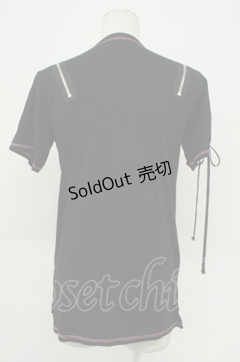 画像2: ALGONQUINS / ショルダージップTシャツ  ブラック×ピンク T-26-05-05-013-AL-TS-IG-ZT (2)