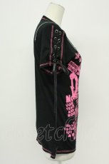画像4: ALGONQUINS / ショルダージップTシャツ  ブラック×ピンク T-26-05-05-013-AL-TS-IG-ZT (4)