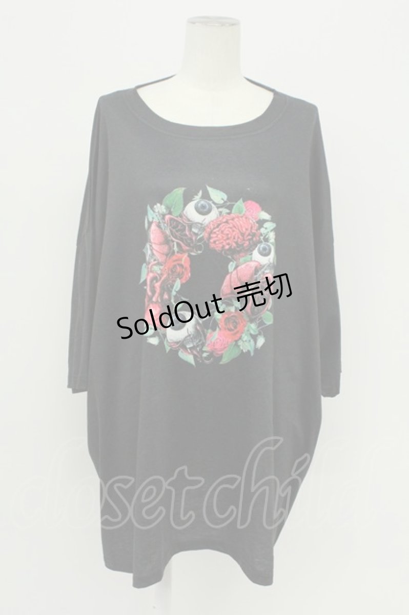 画像1: Drug Honey / 臓器の花園ビッグTシャツ  ブラック T-26-05-05-014-PU-TO-IG-ZT672 (1)