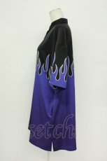 画像3: LISTEN FLAVOR / グラデーションファイヤーシャツ  ブラック×ブルー T-26-05-05-017-PU-BL-IG-ZT (3)