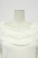画像6: axes femme / ドット×チュールフリルプルオーバー F シロ T-26-05-05-002-AX-TO-OW-ZT (6)