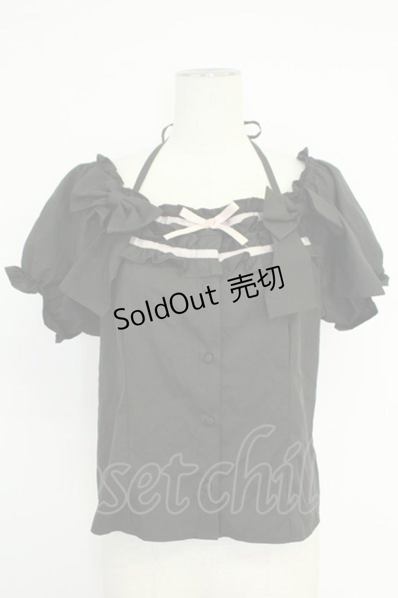 画像1: DearMyLove / フリルリボンドールブラウス LL クロ T-26-05-09-028-GO-BL-OW-ZT672 (1)