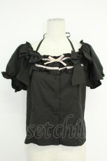 画像1: DearMyLove / フリルリボンドールブラウス LL クロ T-26-05-09-028-GO-BL-OW-ZT (1)