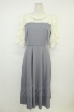 画像1: axes femme / ローズ刺繍ドッキングワンピース F グレー T-26-05-09-032-AX-OP-IG-ZT (1)