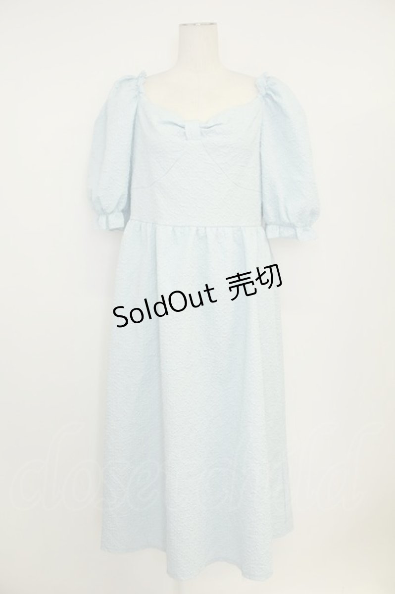 画像1: DearMyLoveRose / リボンパフドールワンピース 3L サックス T-26-05-09-036-LO-OP-OW-ZT671 (1)