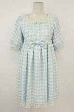 画像1: Angelic Pretty / Sugaryギンガムワンピース  サックス×アイボリー T-26-05-09-044-AP-OP-OW-ZT (1)