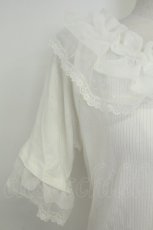 画像3: axes femme / ドット×チュールフリルプルオーバー F シロ T-26-05-09-005-AX-TO-OW-ZT (3)