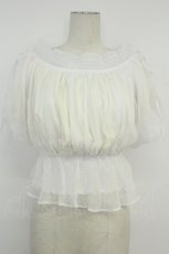 画像1: axes femme / オーガンジーシャーリングブラウス F アイボリー T-26-05-09-006-AX-BL-IG-ZT (1)