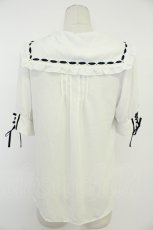 画像2: axes femme kawaii / ビッグリボンセーラーブラウス  シロ×ネイビー T-26-05-09-007-AX-BL-IG-ZT (2)